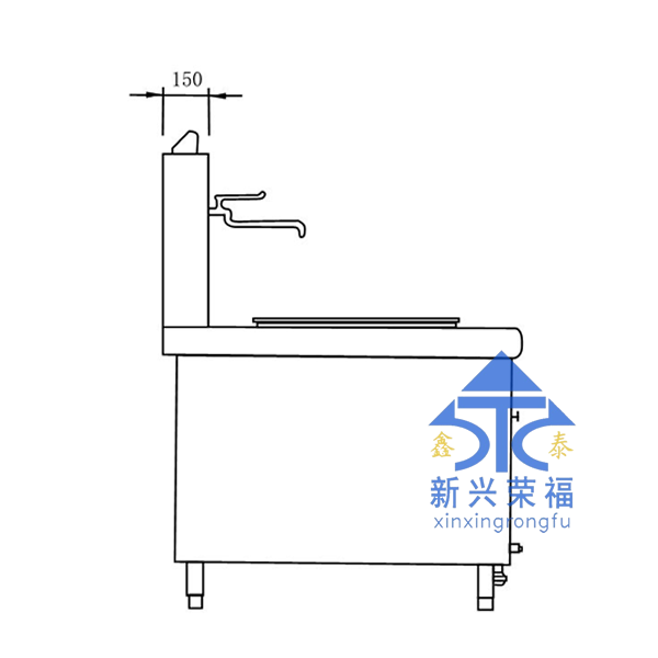 中式蒸撑灶尺寸图（左）