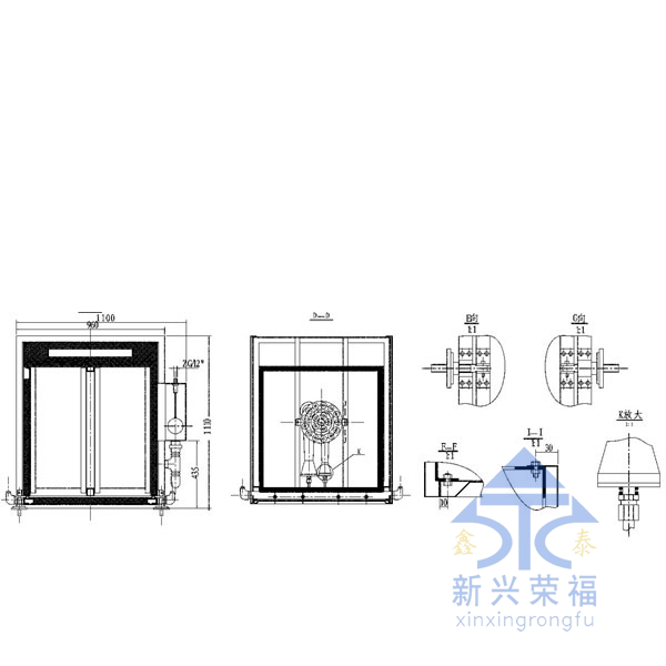 燃气单门蒸箱尺寸图二